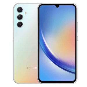 SAMSUNG Galaxy A34 5G Dual SIM (128GB / 6GB) 6.6 pulgadas 120Hz AMOLED, octa-Core, cámara triple de 48MP, 4G Volte (GSM desbloqueado para T-Mobile, Metro, Global) Modelo internacional A346M/DSN (plateado)